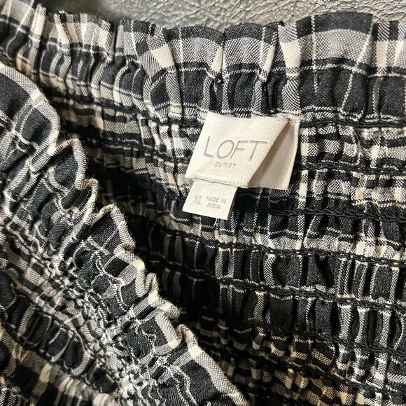 LOFT Black and White Plaid Midi Dress - Picture 9 of 11